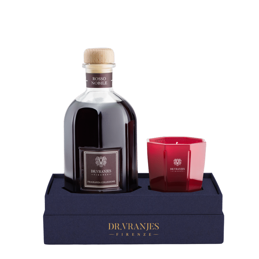 Dovanų rinkinys 250 ml ROSSO NOBILE namų kvapas ir 80 gr TOURMALINE žvakė šventinėje dėžutėje